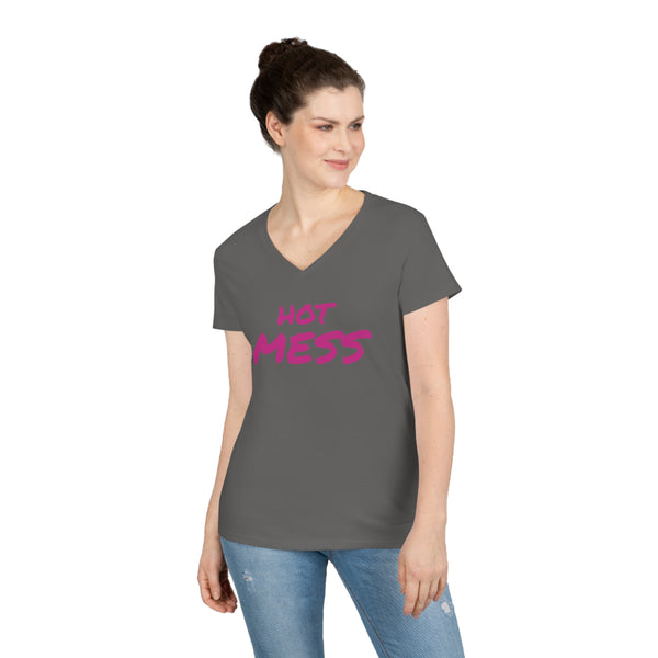 Hot Mess Ladies' V-Neck T-Shirt