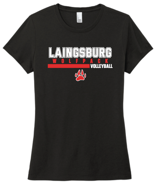 2026 Laingsburg Volleyball 1 LADIES Tri-blend T-shirt BLACK