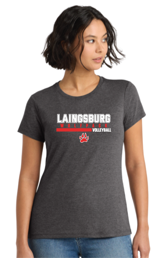 2026 Laingsburg Volleyball 1 LADIES Tri-blend T-shirt GREY
