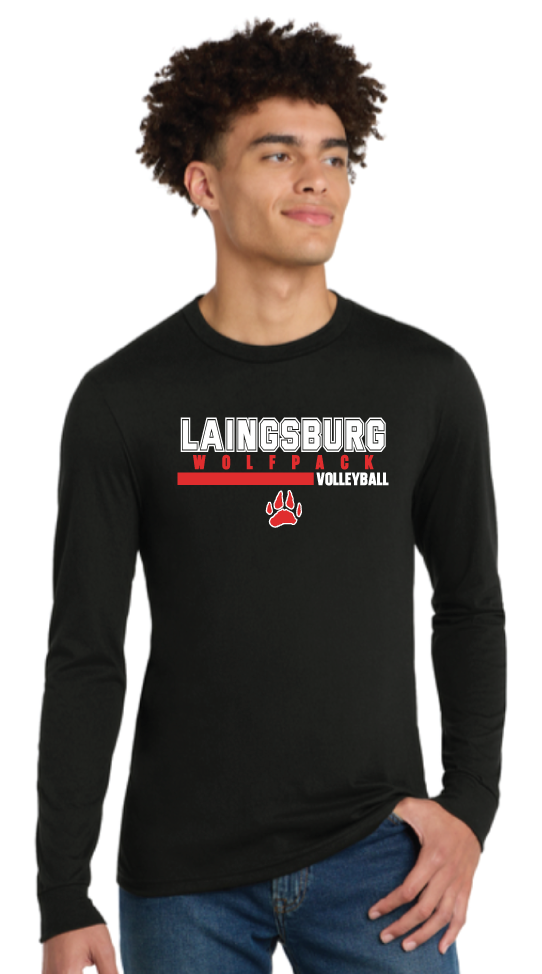 2026 Laingsburg Volleyball 1 District® Perfect Tri® Long Sleeve Tee BLACK