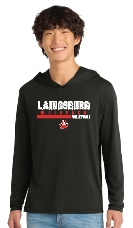 2026 Laingsburg Volleyball 1 District® Perfect Tri® Long Sleeve Hoodie BLACK