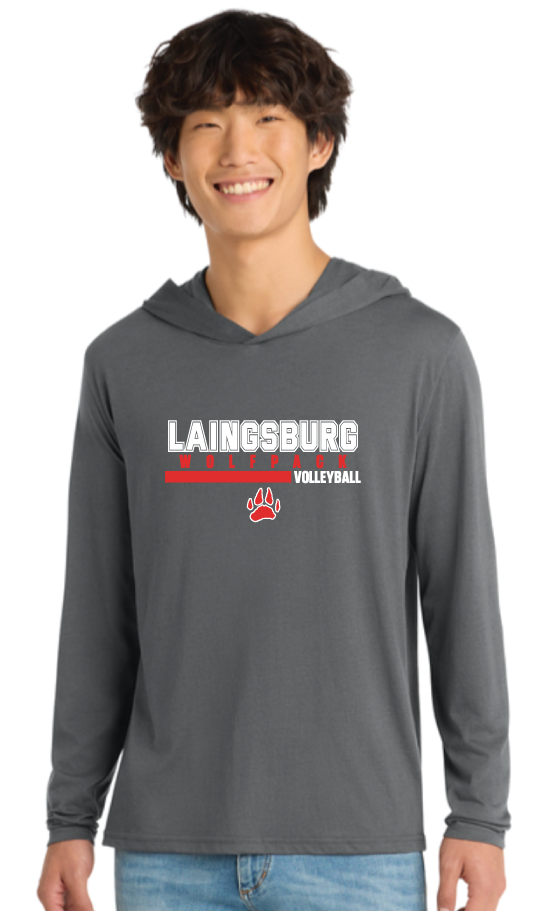 2026 Laingsburg Volleyball 1 District® Perfect Tri® Long Sleeve Hoodie GREY
