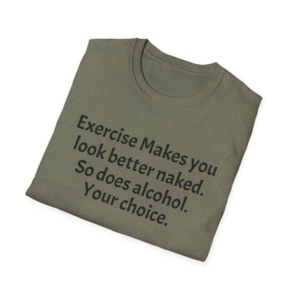 Exercise and Alcohol Unisex Softstyle T-Shirt