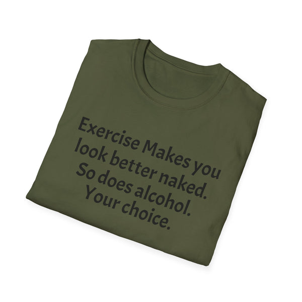 Exercise and Alcohol Unisex Softstyle T-Shirt