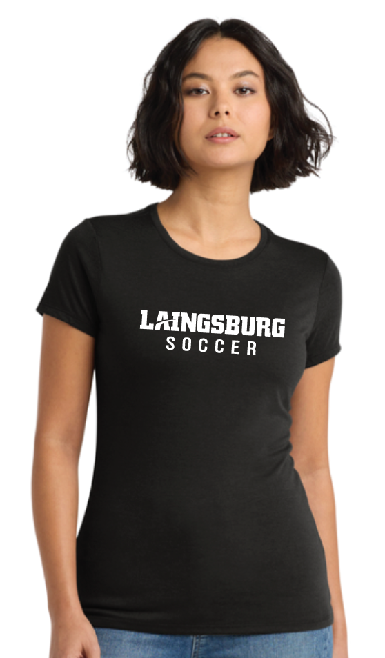 2026 Laingsburg Boys Soccer LADIES Tri-blend T-shirt BLACK