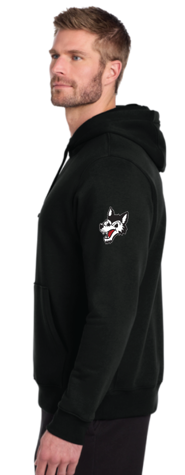 2026 Laingsburg Boys Soccer Nike Club Fleece Sleeve Swoosh Pullover Hoodie BLACK