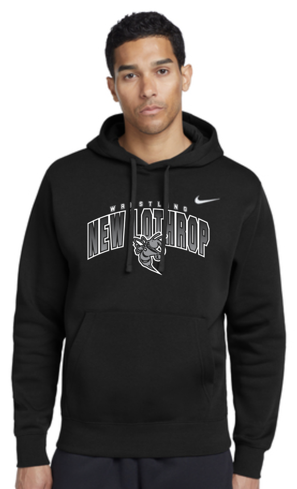 2024-2025 New Lothrop Wrestling Nike Club Fleece Sleeve Swoosh Pullover Hoodie