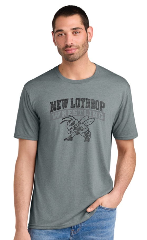 2026 New Lothrop Wrestling Tri-blend T-shirt GREY