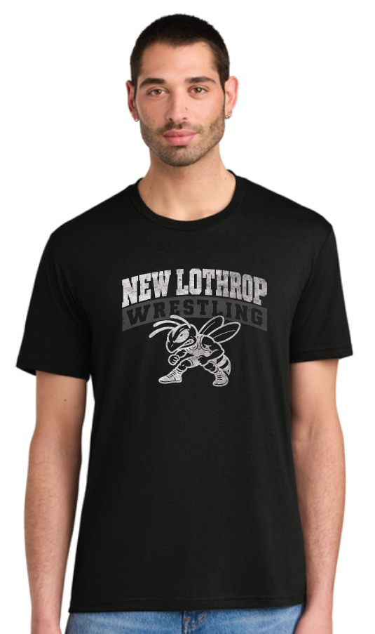2026 New Lothrop Wrestling Tri-blend T-shirt BLACK