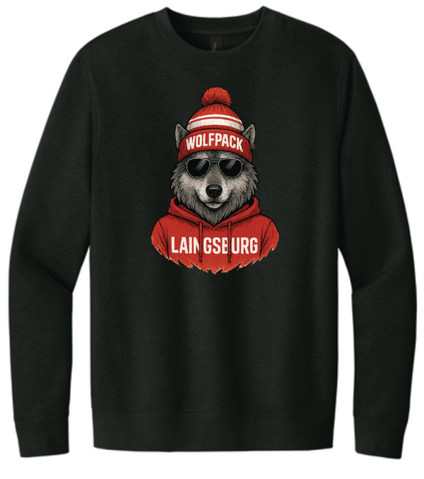 Laingsburg Cool Wolfpack District® V.I.T.™ Fleece Crew Black