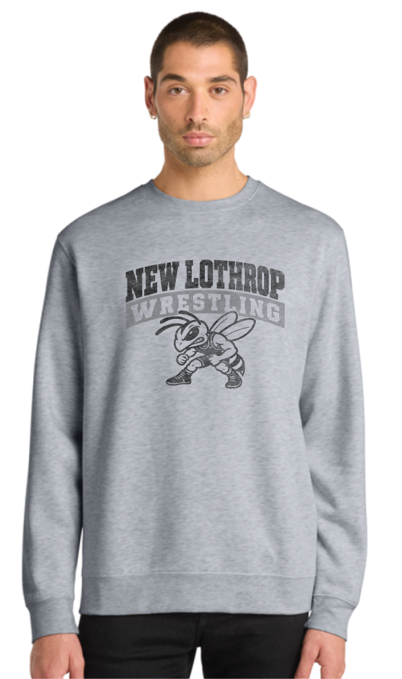 2026 New Lothrop Wrestling District® V.I.T.™ Fleece Crew GREY