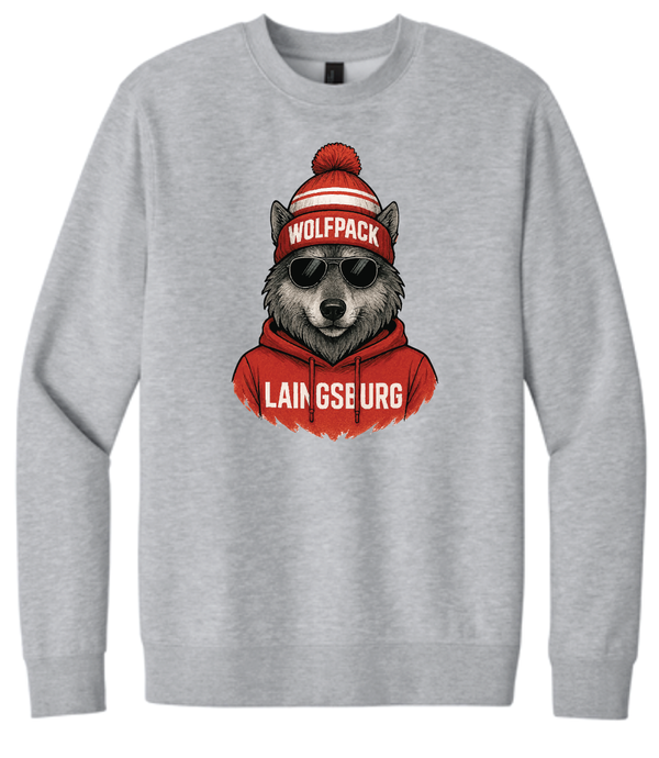 Laingsburg Cool Wolfpack District® V.I.T.™ Fleece Crew Grey