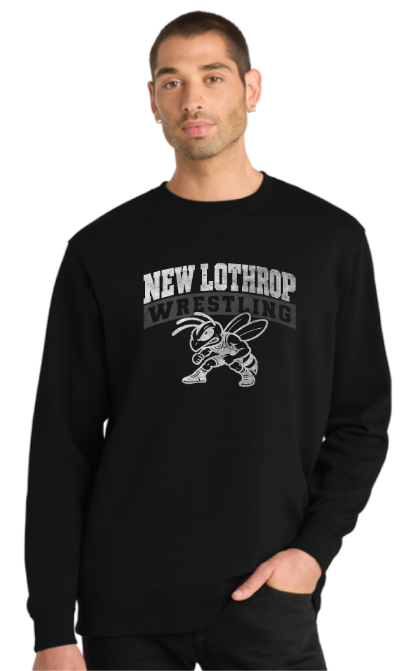 2026 New Lothrop Wrestling District® V.I.T.™ Fleece Crew BLACK