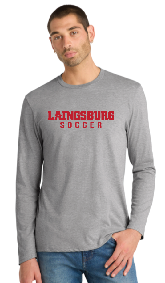 2026 Laingsburg Boys Soccer District® Perfect Tri® Long Sleeve Tee GREY