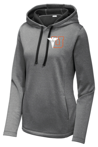 Utica Academy Women's Sport-Wick® Heather Fleece Hooded Pullover BLACK