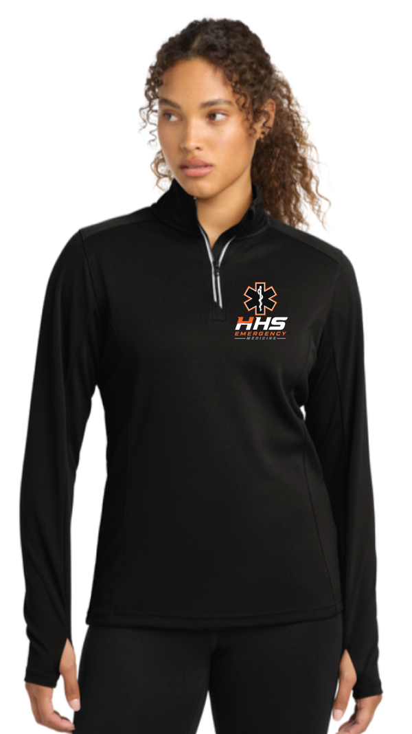 2026 Utica Emergency Sport-Tek® Women's Sport-Wick® Textured 1/4-Zip Pullover BLACK
