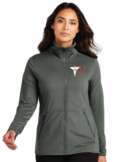 Utica Academy Ladies Stretch Fleece Full-Zip SILVER