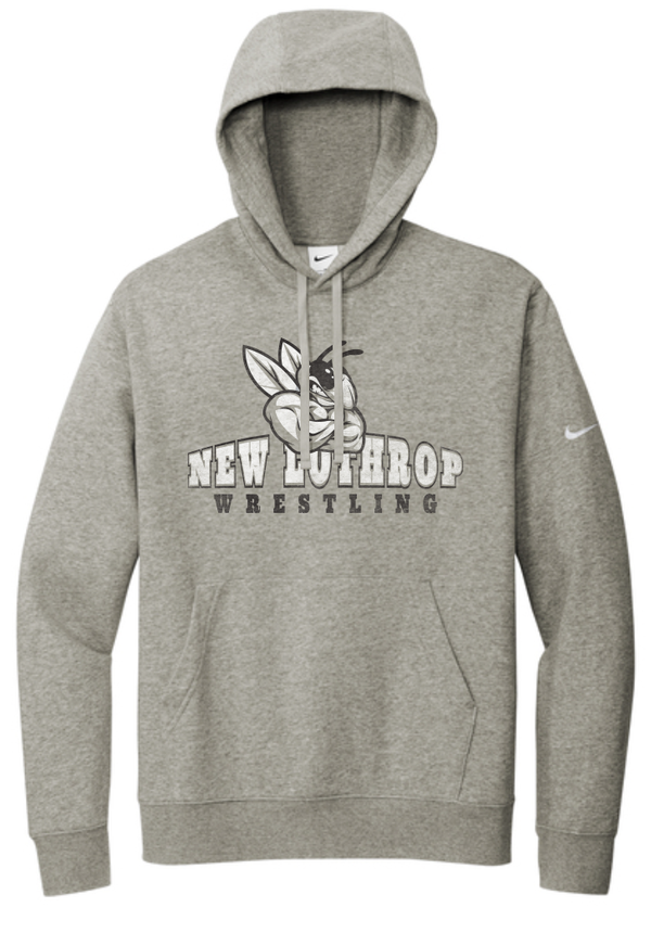 2026 New Lothrop Wrestling Nike Club Fleece Sleeve Swoosh Pullover Hoodie
