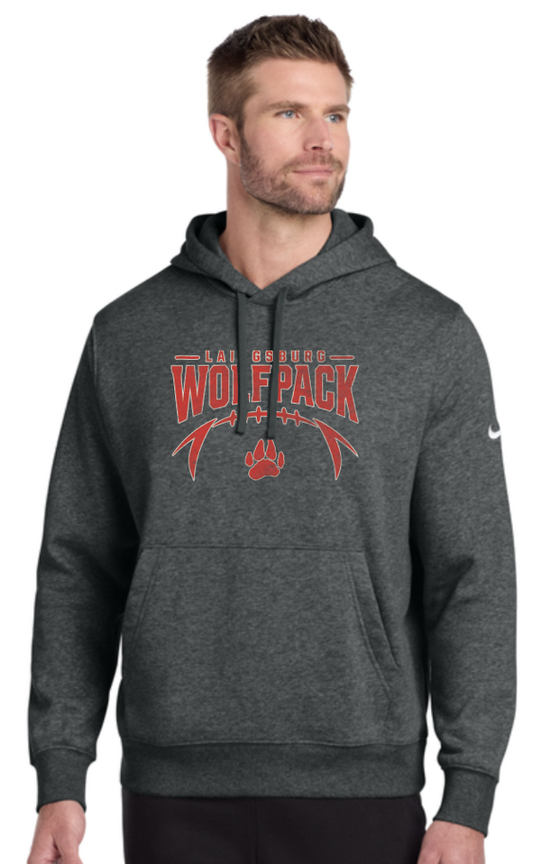 2026 Laingsburg Football Nike Club Fleece Sleeve Swoosh Pullover Hoodie