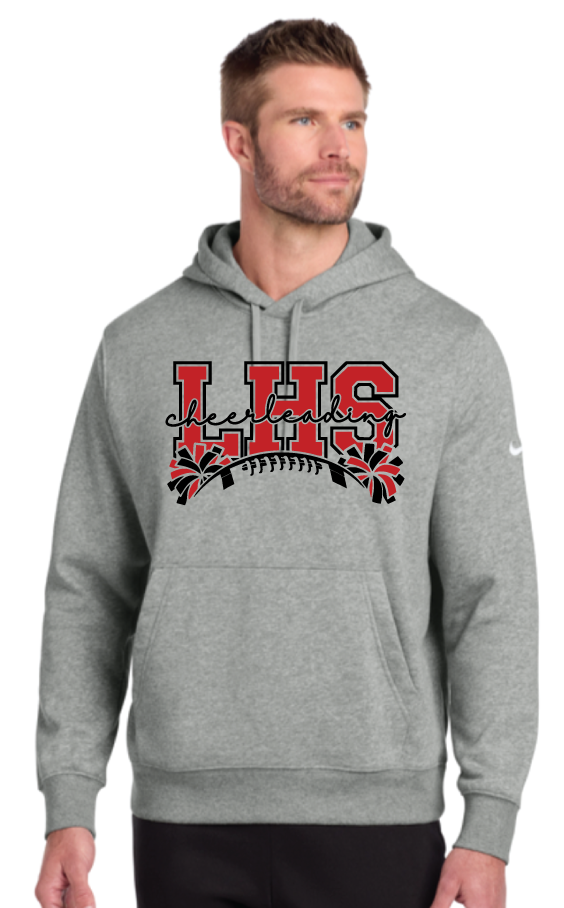 2026 Laingsburg Cheerleading Nike Club Fleece Sleeve Swoosh Pullover Hoodie GREY