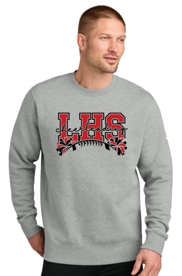 2026 Laingsburg Cheerleading Nike Club Fleece Sleeve Swoosh Crew GREY