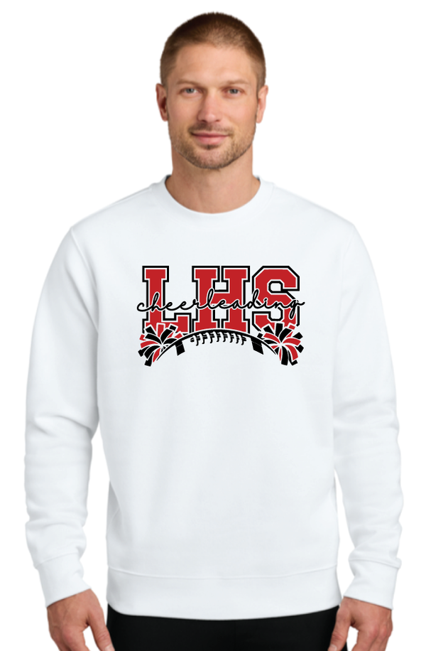 2026 Laingsburg Cheerleading Nike Club Fleece Sleeve Swoosh Crew WHITE
