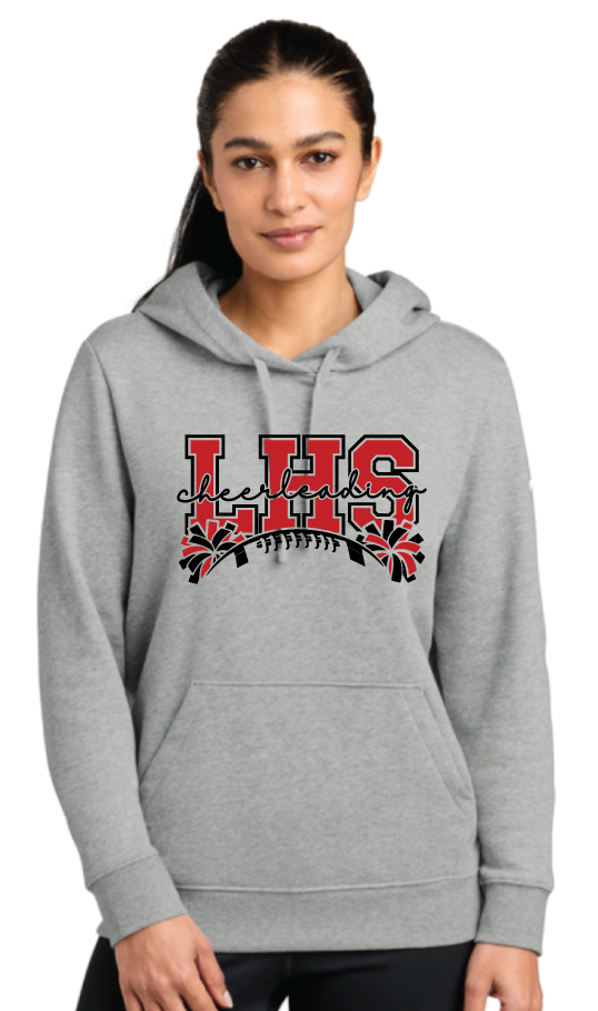 2026 Laingsburg Cheerleading Nike Women's Club Fleece Sleeve Swoosh Pullover Hoodie GREY