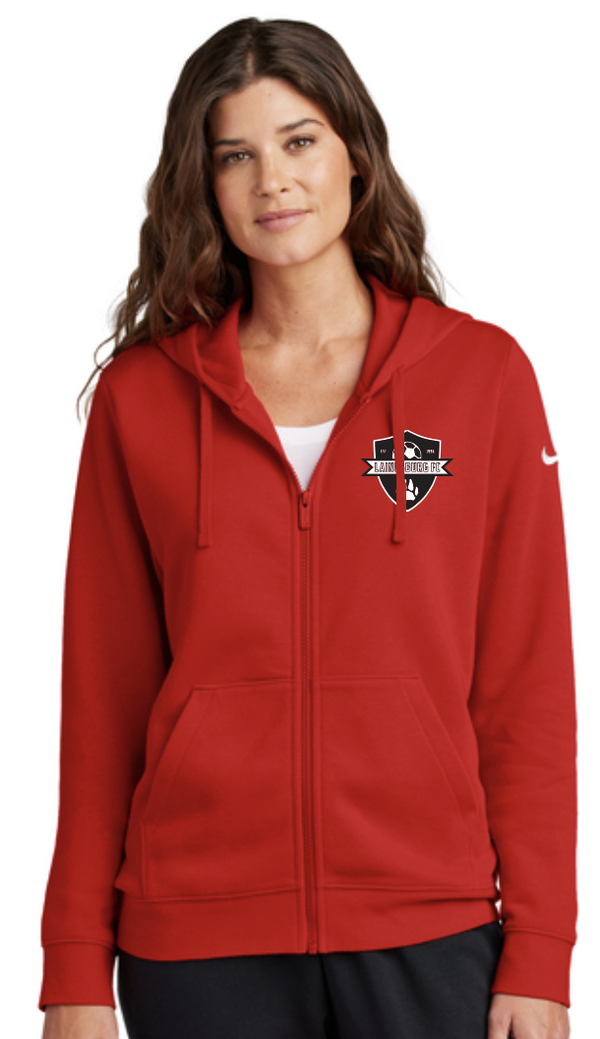 2025 Ladies Soccer Nike Women's Club Fleece Sleeve Swoosh Full-Zip Hoodie