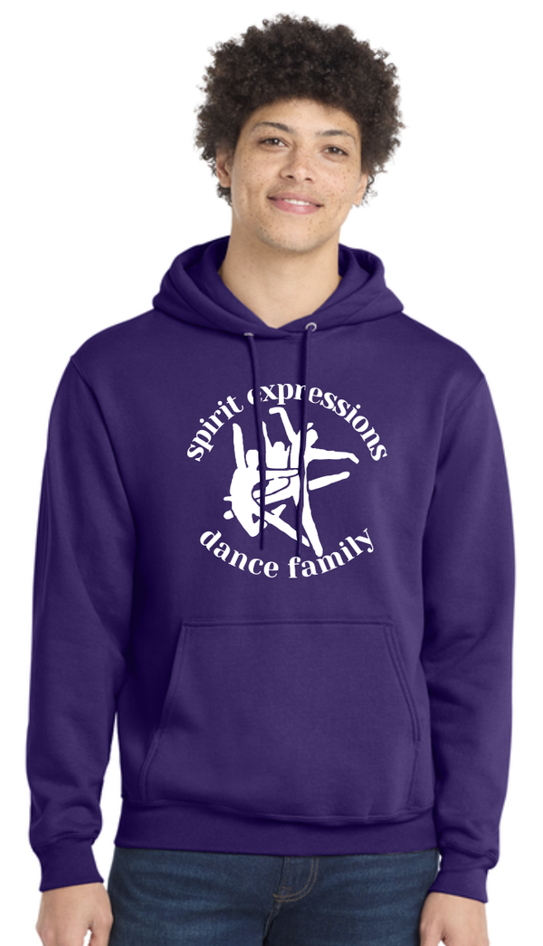 2026 Spirit Expression Port & Co® Core Fleece Pullover Hooded Sweatshirt PURPLE