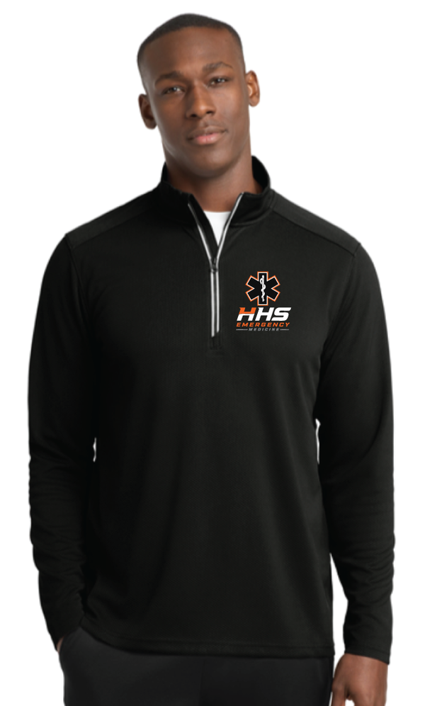 2026 Utica Emergency Sport-Tek® Sport-Wick® Textured 1/4-Zip Pullover BLACK
