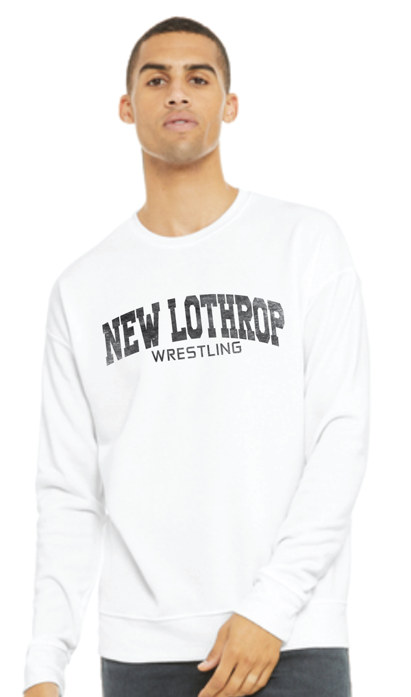 New Lothrop Wrestling BELLA+CANVAS ® Unisex Sponge Fleece Drop Shoulder White Sweatshirt