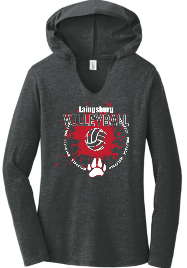 Laingsburg Volleyball Explosion Womens Tri-blend Long-sleeve T-Shirt Hoodie