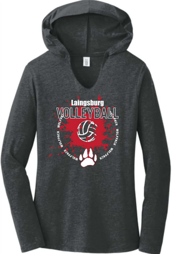 Laingsburg Volleyball Explosion Womens Tri-blend Long-sleeve T-Shirt Hoodie