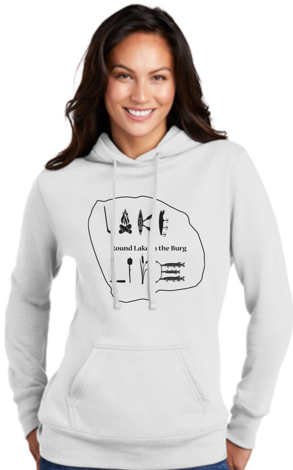 Round Lake Ladies Fleece Pullover Hoodie Sweatshirt